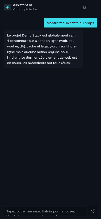 Conversation with the assistant and an action card to confirm