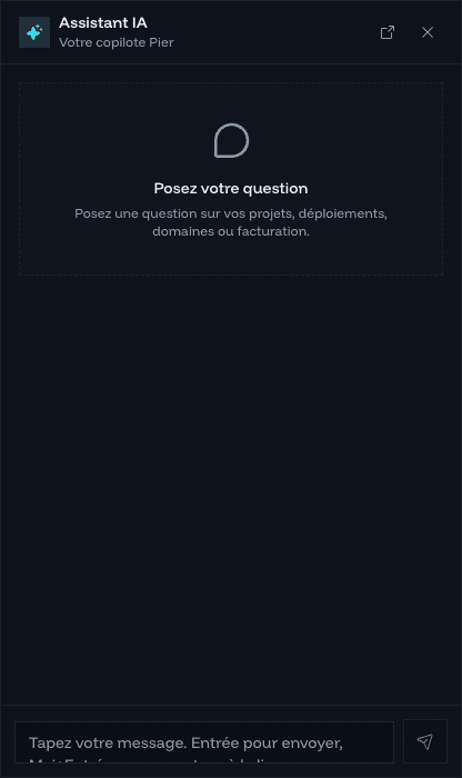 AI assistant panel open and empty