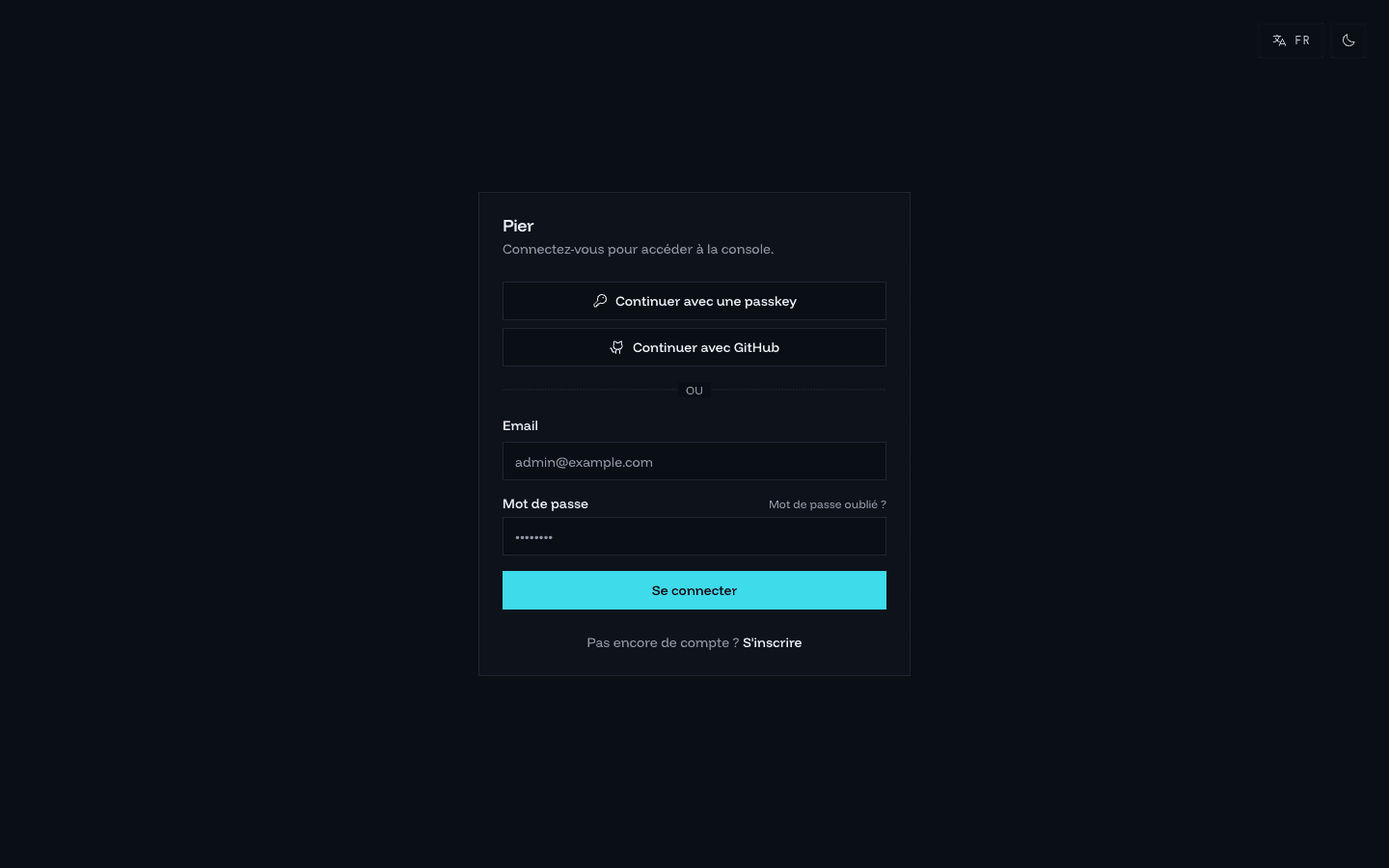 Page de connexion